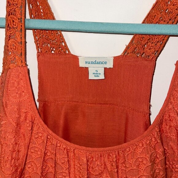 Sundance Womens Dress Size Small Orange Bohemian Embroidered Maxi Pure Cotton - Picture 4 of 8